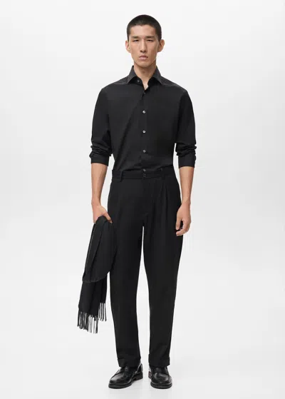 Mango Man Chemise 100 % Coton Regular-fit Noir - Homme - Xl -  In Black