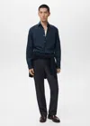 Mango Man Chemise 100 % Coton Regular-fit Bleu Marine - Homme - Xxl -  In Blue