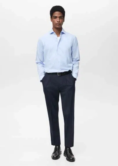 Mango Man 100% Cotton Regular-fit Shirt In Sky Blue