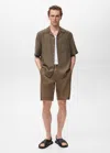Mango Man Regular-fit 100% Tencel Shirt Brown