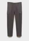 Mango Man Regular Fit Cotton Cargo Pants Grey In Grey