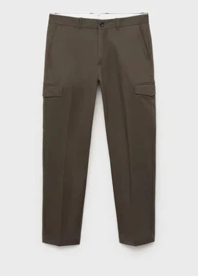 Mango Man Regular Fit Cotton Cargo Pants Khaki
