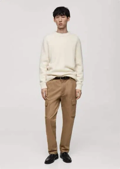 Mango Man Regular Fit Cotton Cargo Pants Medium Brown