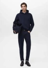 Mango Man Regular-fit Cotton Hoodie Night Blue