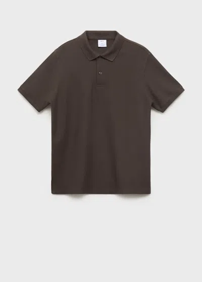 Mango Man Polo Regular-fit Piqué Coton Chocolat - Homme - Xxl -  In Brown