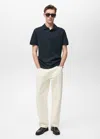 Mango Man Regular-fit Cotton Piqué Polo Shirt Dark Navy In Blue