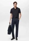Mango Man Slim-fit Cotton-piqué Polo Shirt In Night Blue