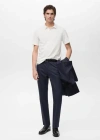 Mango Man Polo Slim-fit Piqué De Coton Blanc Cassé - Homme - Xl -  In Off White