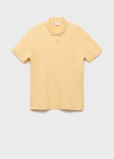 Mango Man Polo Regular-fit Piqué Coton Jaune - Homme - Xxl -