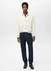 Mango Man Regular-fit Cotton Polo Sweatshirt Off White In Off White