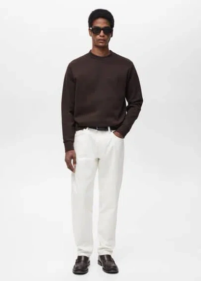 Mango Man Sweat-shirt Coton Regular-fit Chocolat - Homme - Xxl -