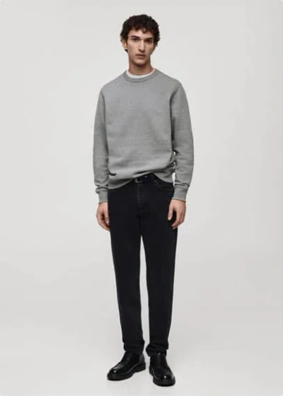 Mango Man Regular-fit Cotton Sweatshirt Medium Heather Grey