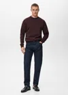Mango Man Regular-fit Cotton Sweatshirt Wine In Burgundy