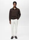 Mango Man Regular-fit Cotton Sweatshirt With Zip Chocolate In Chocolate