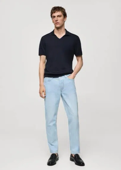 Mango Man Regular Fit Cotton Tencel Jeans Berto Light Blue