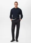 Mango Man Regular-fit Cotton Trousers Black