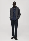 Mango Man Regular-fit Cotton Trousers Dark Navy