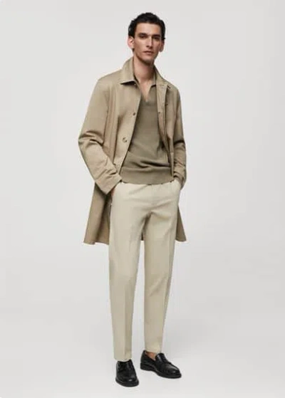 Mango Man Regular-fit Cotton Trousers Light/pastel Grey