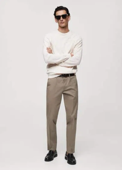 Mango Man Regular-fit Cotton Trousers Medium Brown