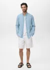 Mango Man Regular Fit Denim Shirt Light Blue