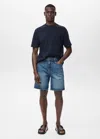 Mango Man Bermuda En Jean Regular-fit Bleu Foncé - Homme - 48 -