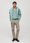 Mango Man Regular Fit Flannel Trousers Beige In Beige