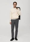 Mango Man Regular Fit Flannel Trousers Light Heather Grey In Light Heather Grey