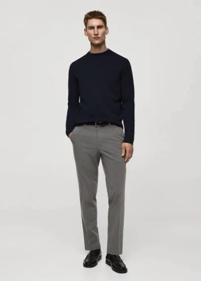 Mango Man Regular-fit Knitted Sweater Dark Navy
