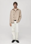 MANGO MAN REGULAR-FIT OVERSHIRT WITH POCKET SAND