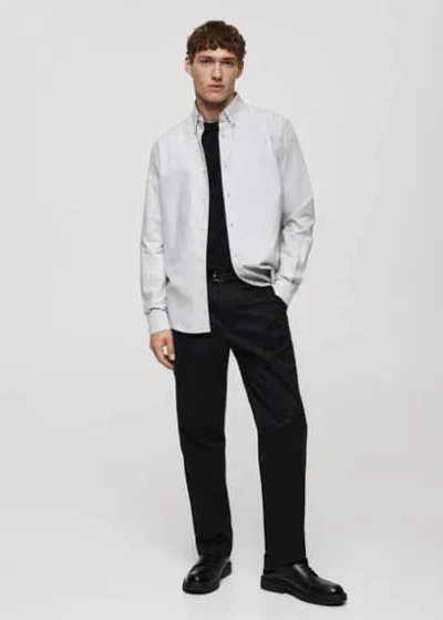 Mango Man Regular Fit Oxford Cotton Shirt Grey