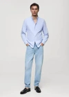 Mango Man Regular Fit Oxford Cotton Shirt Sky Blue