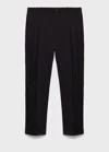 Mango Man Regular-fit Pleated Pants In Black