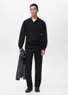 Mango Man Regular-fit Polo Sweatshirt Black