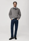 Mango Man Regular-fit Polo Sweatshirt Charcoal In Charcoal