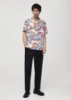 Mango Man Regular-fit Printed Shirt Red In Red
