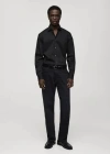 Mango Man Regular-fit Stretch Cotton Shirt Black