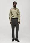 Mango Man Regular-fit Stretch Cotton Shirt Green