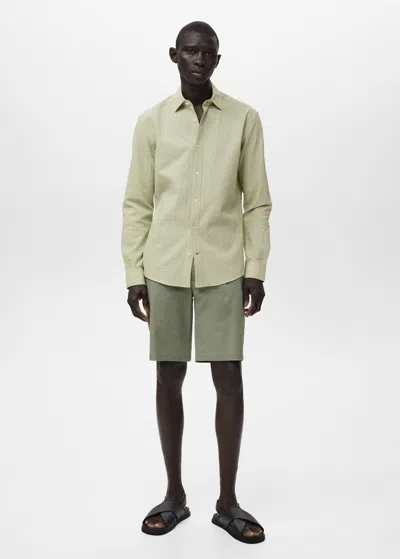 Mango Man Chemise Vert Pastel - Homme - Xl -