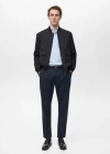 Mango Man Chemise Regular-fit 100 % Coton Rayures Bleu Ciel - Homme - Xl -  In Sky Blue