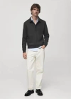Mango Man Regular Fit Sweatshirt-fabric Polo Shirt Charcoal In Charcoal