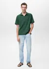 Mango Man Regular Fit Textured Polo Dark Green In Dark Green