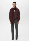 Mango Man Regular-fit Zip-neck Sweatshirt Wine In Burgundy