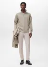 Mango Man Sweat Zip Coupe Normale Gris Clair/pastel - Homme - Xxl -  In Neutral