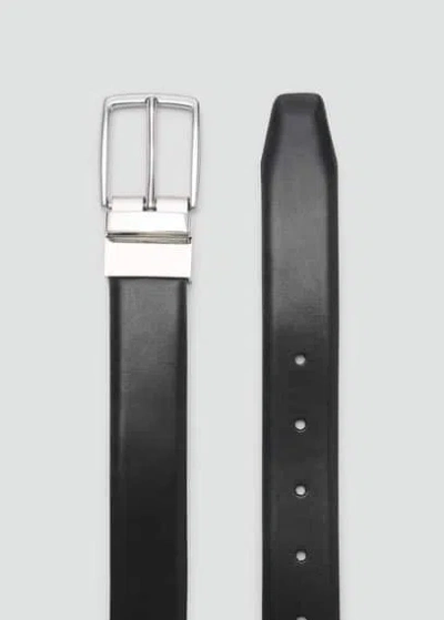 Mango Man Reversible Suit Leather Belt Black