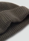 Mango Man Ribbed Knit Cap Khaki