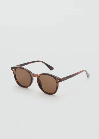 Mango Man Lunettes De Soleil Monture Ronde Chocolat - Homme - Taille Unique -  In Brown