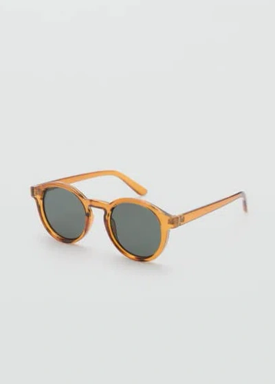 Mango Man Round-framed Sunglasses Ochre