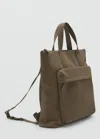 Mango Man Backpack Khaki In Brown
