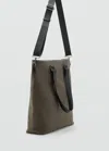 Mango Man Shopper Bag With Handles Khaki