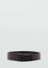 MANGO MAN SAFFIANO LEATHER BELT BLACK